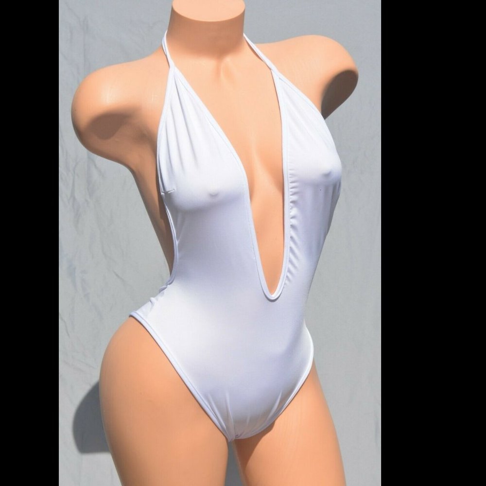 White Lycra One Piece Romper